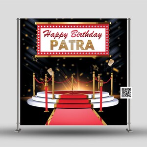 Movie Star Backdrop, Red Carpet Birthday Backdrop, Hollywood Backdrop, Red Carpet Banner, Hollywood Banner, VIP Party Photo Backdrops