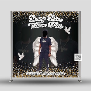 Memorial Photo Backdrop, Celebration of Life Backdrop, Funeral Backdrop, Memorial Banner, Funeral Banner, In Loving Memory Backdrop