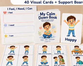 Calm Down Cards for Kids | Printable Emotional Regulation Visuals and Choice Boards