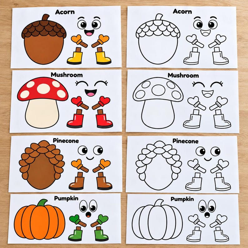 Autumn Craft for Kids, Cut and Paste Fall Activity, Build Forest ...
