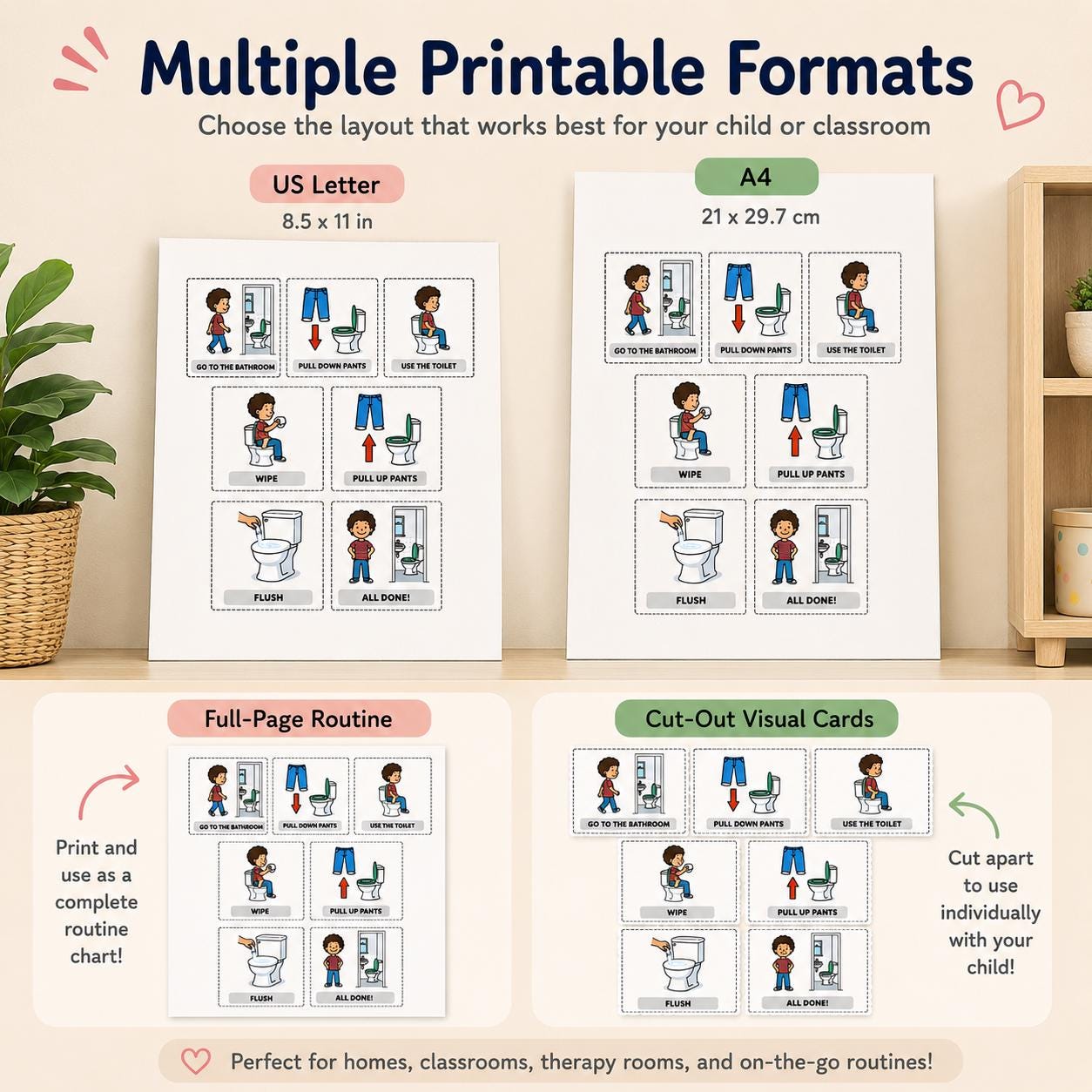Bath Routine Visual Bathroom Routine Visual Schedule for Kids Potty Training Printable - Etsy