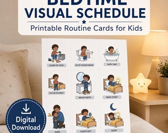 Bedtime Visual Schedule Cards | Printable Night Routine for Kids