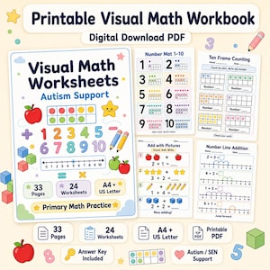 Autism Math Worksheets PDF | Visual Number Sense Practice for Kids