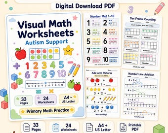 Autism Math Worksheets PDF | Visual Number Sense Practice for Kids