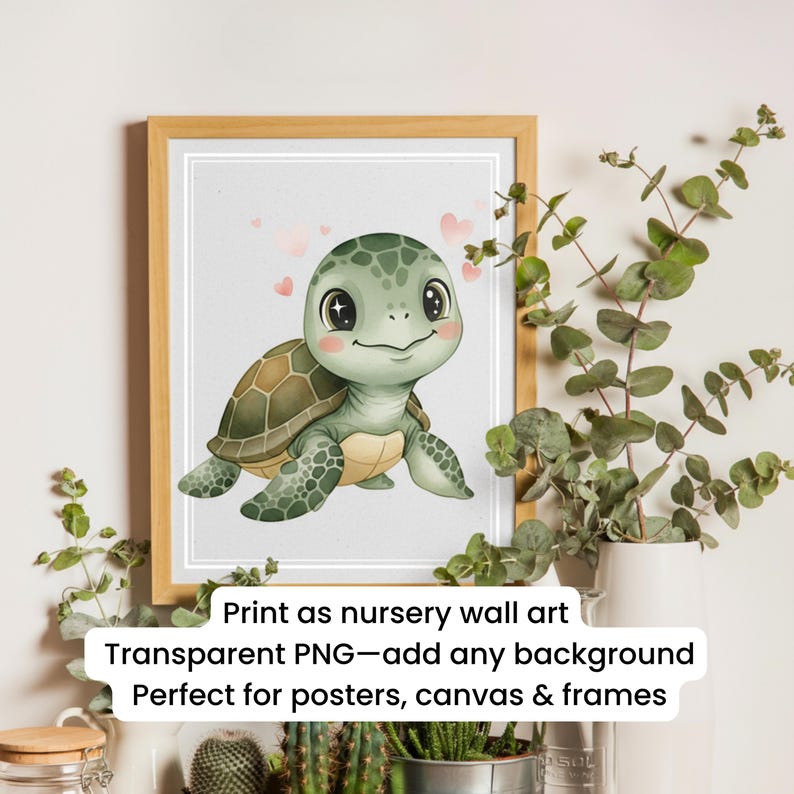 Watercolor Turtle Emotion Clipart – Sea Turtle SEL PNG for Teachers ...