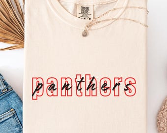 Comfort Colors® Custom School Spirit Shirt, Football Shirt, School Logo Tee, Team Mascot Shirt Gift, Tigers Wildcats Panthers Eagles Shirt