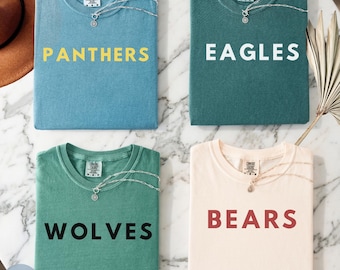 Comfort Colors® Custom Mascot Shirt, Personalized School Spirit Tee, Custom Game Day Shirt, Mascot T-Shirt, Back to School Gift, Sports Tee