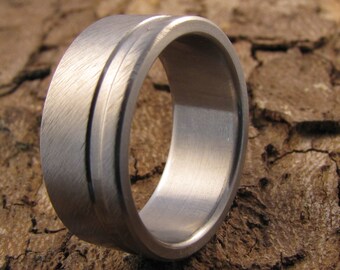 Orbit (Bright) w/Engraving |Stainless Steel Men's Wedding Band | Simple Ring | Industrial Ring