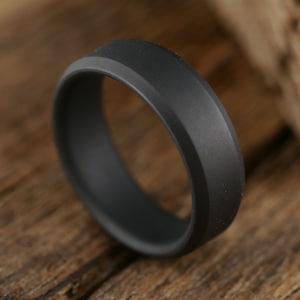 Mens black titanium ring hotsell