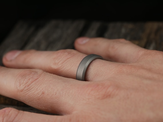 Matte titanium ring deals