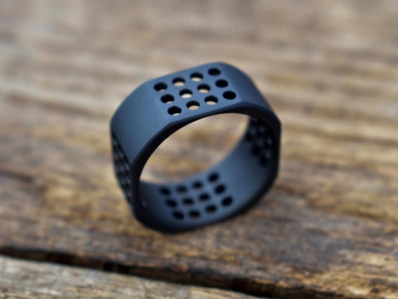 Origin X Black Titanium Wedding Band Men's Ring | Etsy