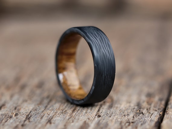 Carbon fiber and wood shop wedding band