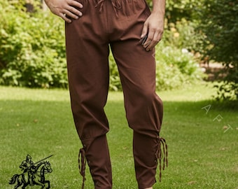 Linen Cotton Renaissance Pants: Medieval LARP Trousers with Pockets