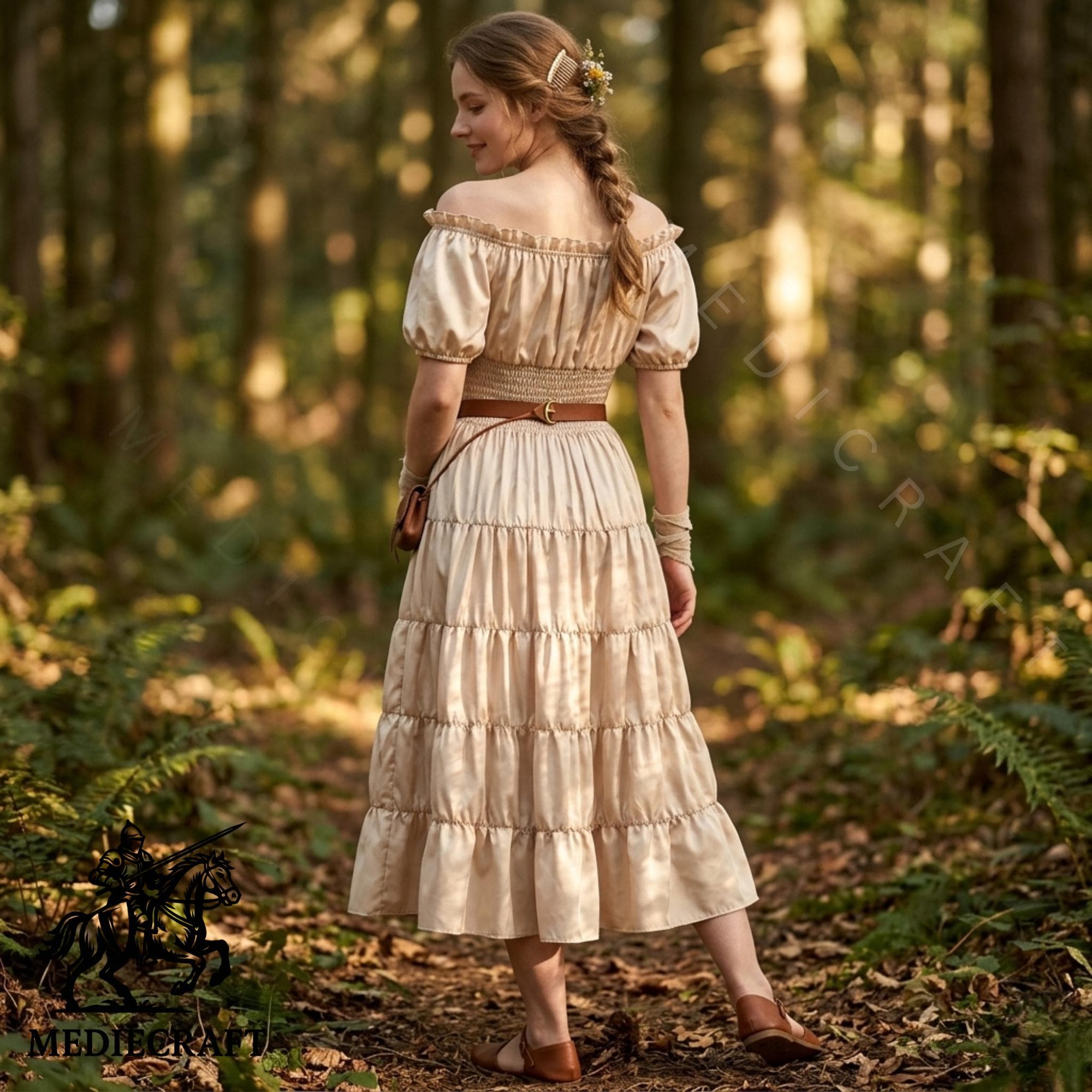 off shoulder peasant dress Medieval Off Shoulder Peasant Dress