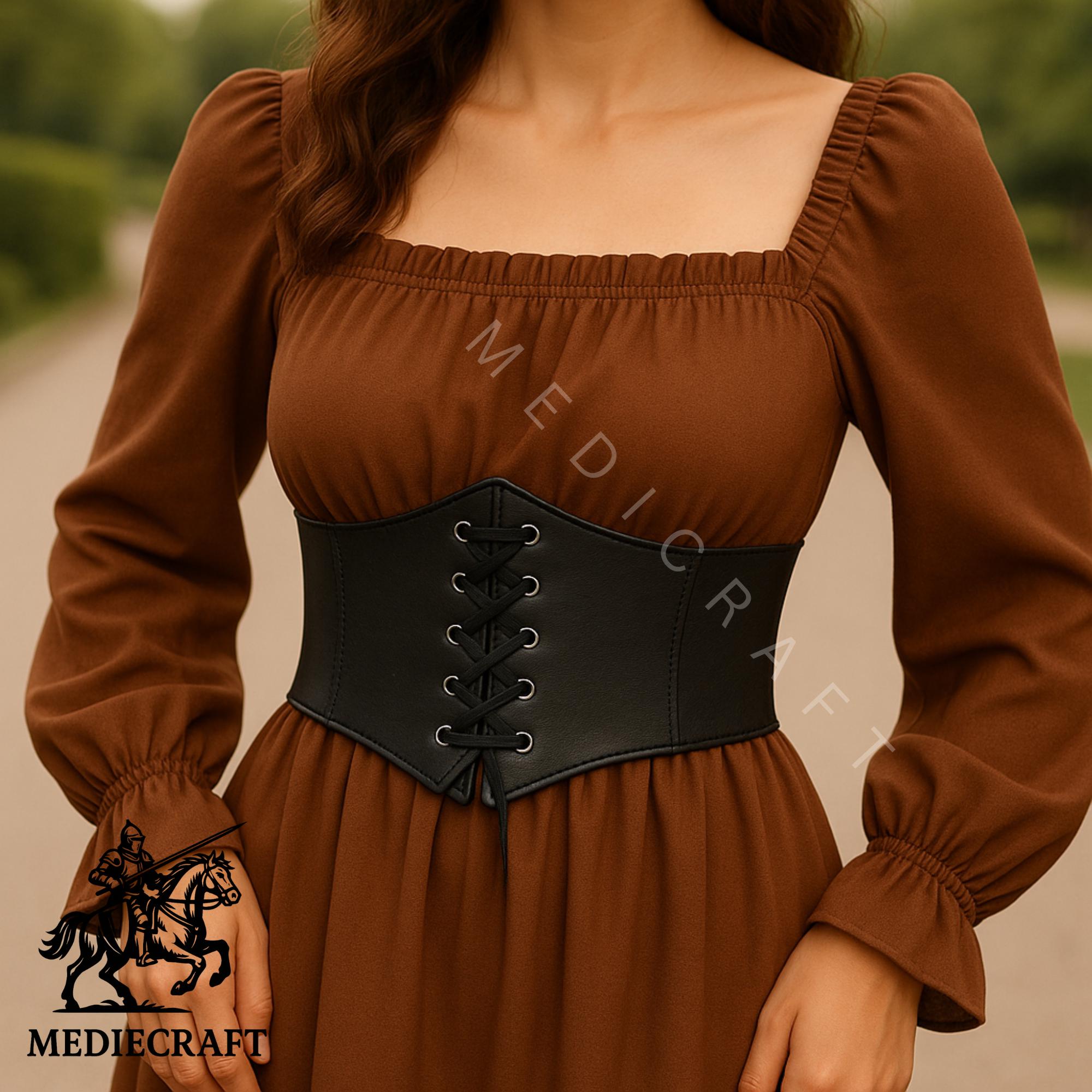 Adjustable Faux Leather Corset Belt: Renaissance Medieval 