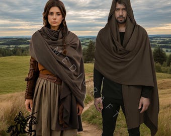 Medieval Hooded Cloak: Renaissance LARP Cosplay Cape