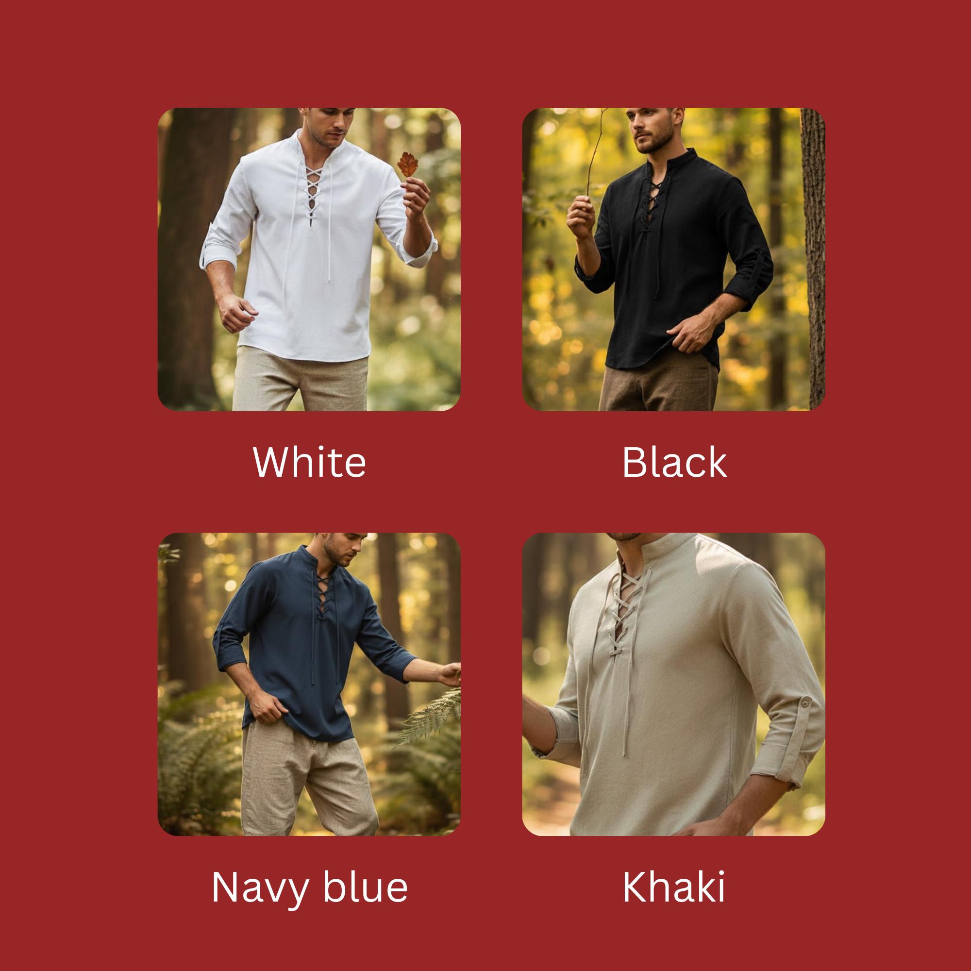 Medieval Lace up Shirt for Men – Viking Tunic, Renaissance Shirt, LARP ...