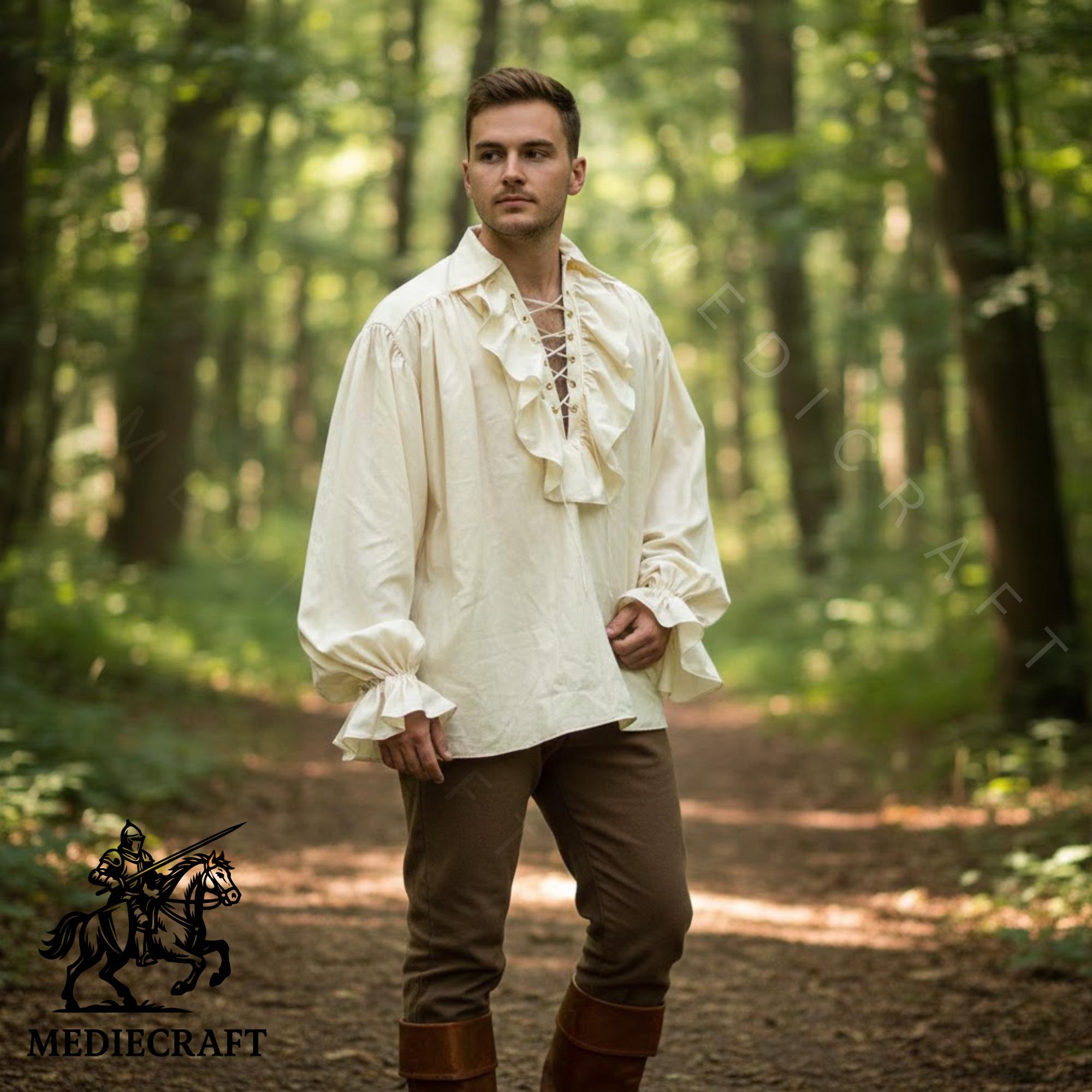 medieval dress shirts men Medieval Ruffle Shirt Men