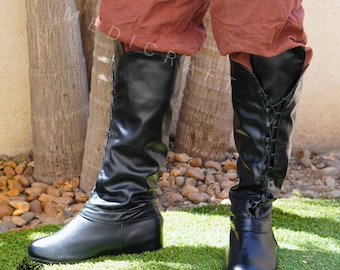 Middeleeuwse kniehoge laarzen – Viking LARP-laarzen, Renaissance Fair Shoes, Fantasy Warrior-kostuumlaarzen