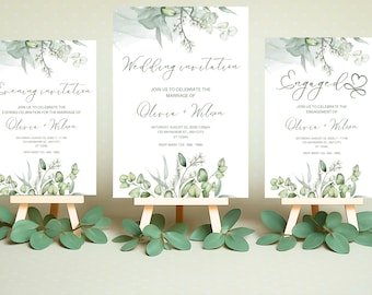 Elegant Wedding Invitation Template Bundle: Boho Minimalist Design (Digital Download)