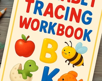 Children's alphabet tracing letters workbook - digital download product