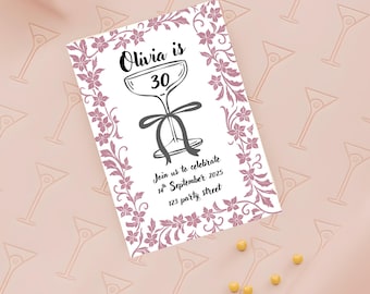 30 inviti primo compleanno one Light Blue personalizzabili