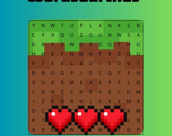 Minecraft fun word search activity book digital download