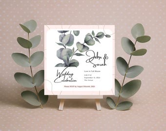 Pastel Wedding Invitation Set: Elegant Customizable Stationery (Digital Download)