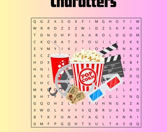 Children's Movie character wordsearches - digital download