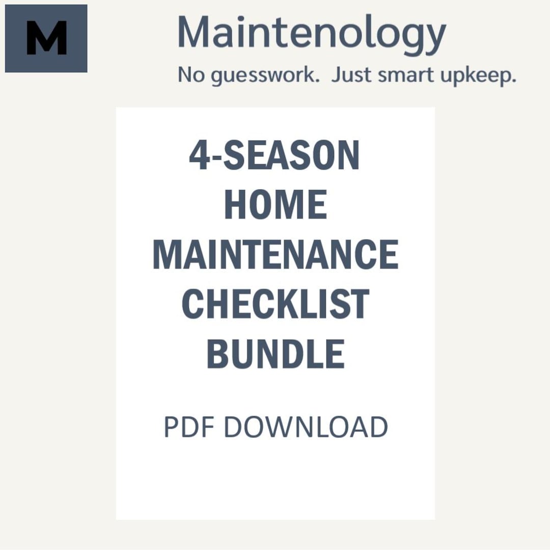 Annual Home Maintenance Checklist Bundle – 4 Printable Seasonal ...