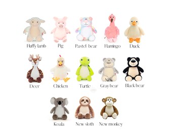 Personalized Birth Stats Animal, New Baby Gift, Personalized Stuffed Animal, Baby Shower Gift