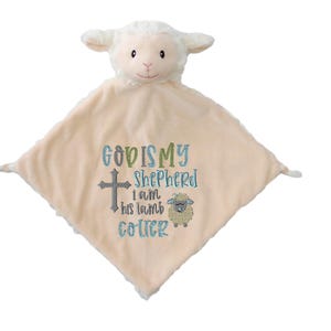 God Is My Shepherd  Baptism Gift, Christening Lovey, Personalized Lamb Lovey Baptism Gift For A Boy