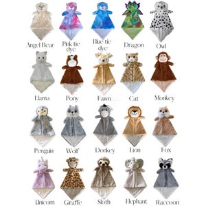 Personalized Animal Lovey, Baby Blanket Gift ,Luvster, Baby Security Blanket, Baby Shower