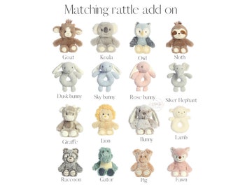 Matching Animal Rattles, Baby Toys, Baby Rattle, Baby Shower Gift