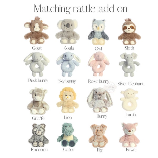 Matching Animal Rattles, Baby Toys, Baby Rattle, Baby Shower Gift