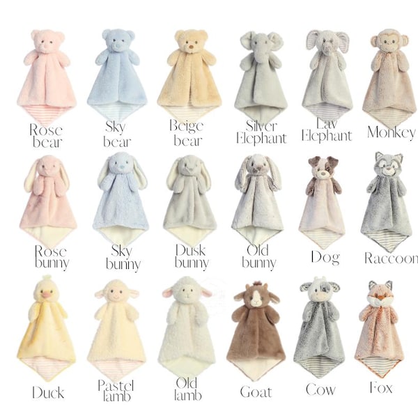 Personalized Lovey: Embroidered Baby Shower Gift Newborn Plush Security Blanket
