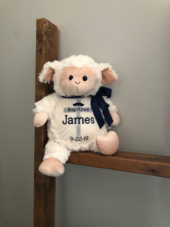 personalized baptism stuffed animal