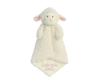 Personalized Baby Lovey: Embroidered Name, Plush Animal Blanket