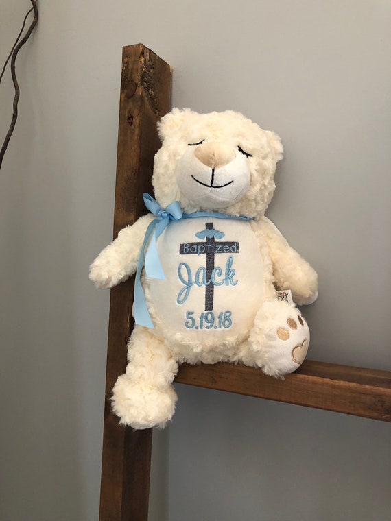 personalized baptism stuffed animal