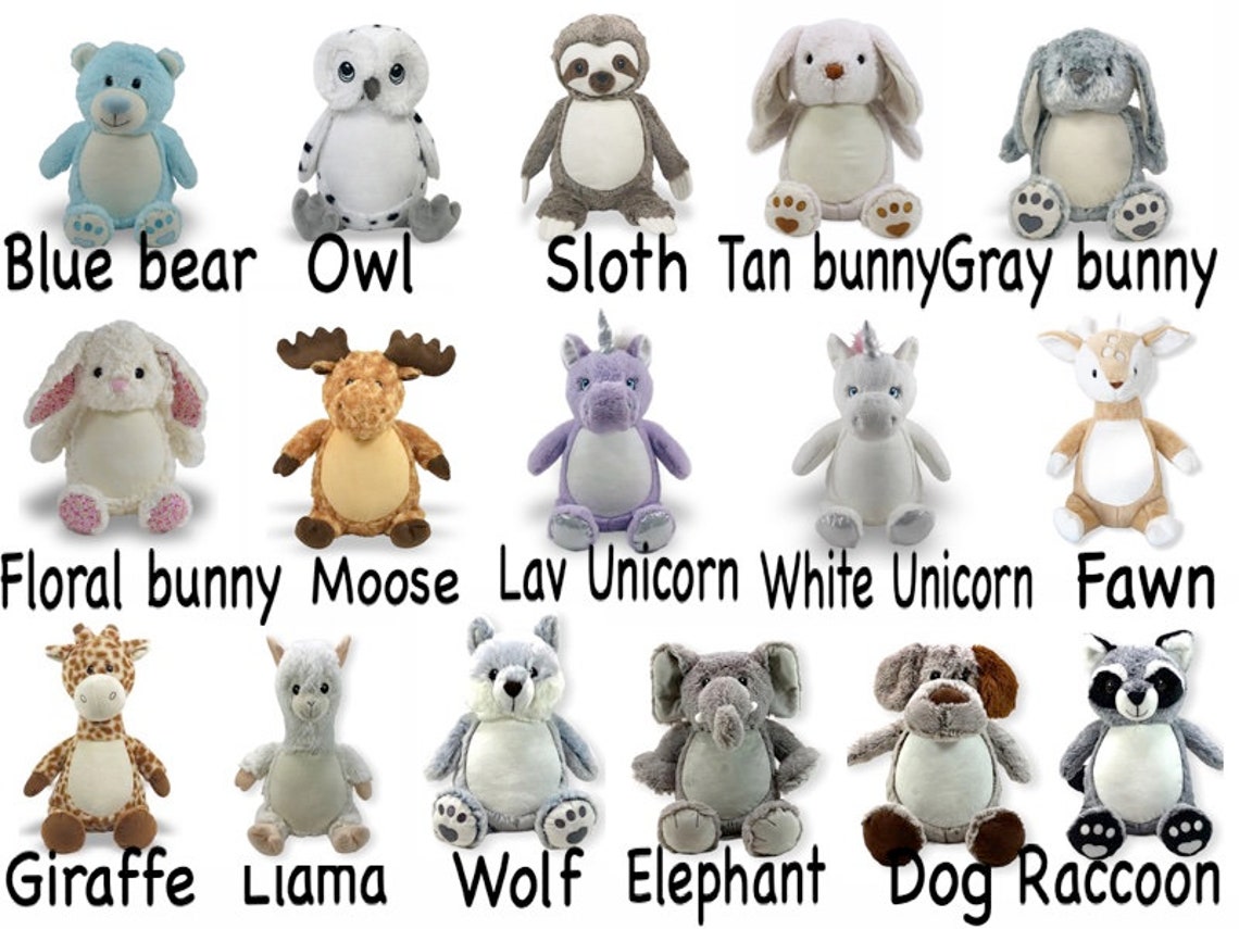 Personalized Stuffed Animal Name Only Stuffed Animal Animal Etsy