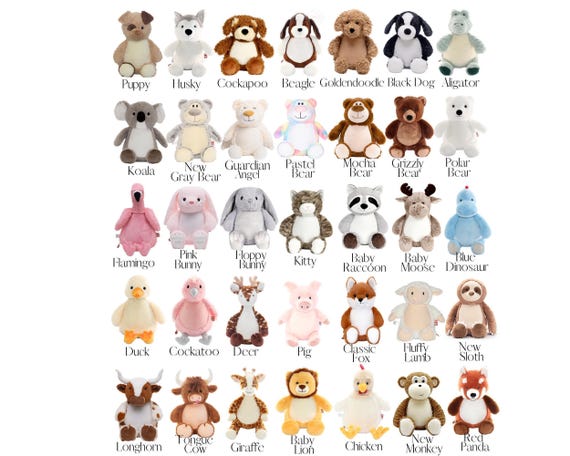 Personalized Birth Stats Stuffed Animal, Baby Shower Gift