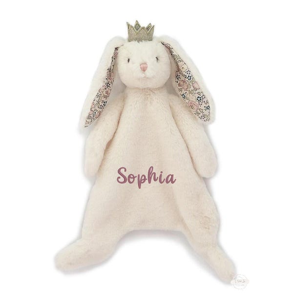 Doudou lapin personnalisé Mon Ami : Couverture de sécurité pour bébé fille