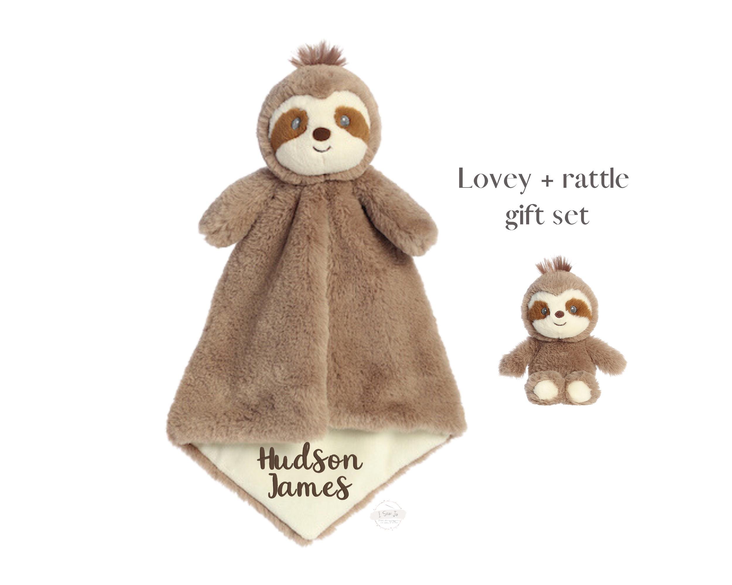 Personalized New Sloth Baby Lovey Gift Baby Security Blanket Animal Lovey Baby Gift Baby Sleep Toys Etsy