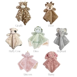 Personalized Lovey, Baby Blanket Gift Animal Lovie Security Blankets, Baby Shower Gift