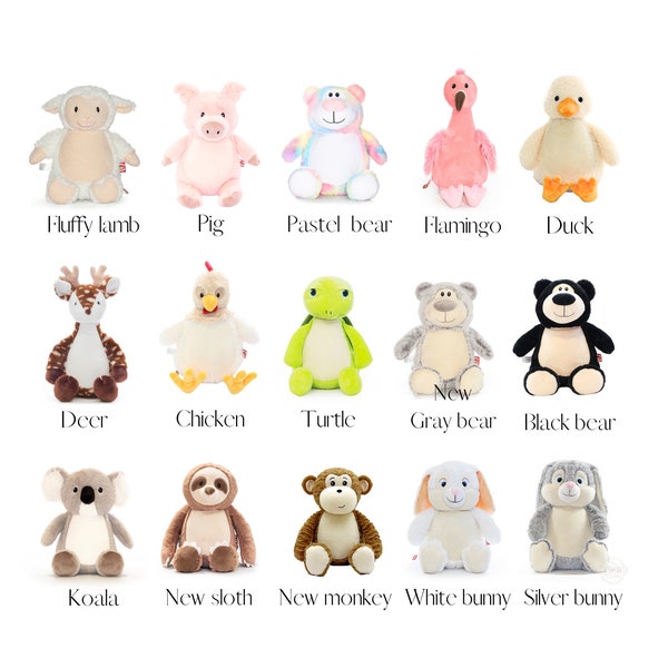 Personalized birth stats animal baby toys personalize stuffed animal baby shower gifts