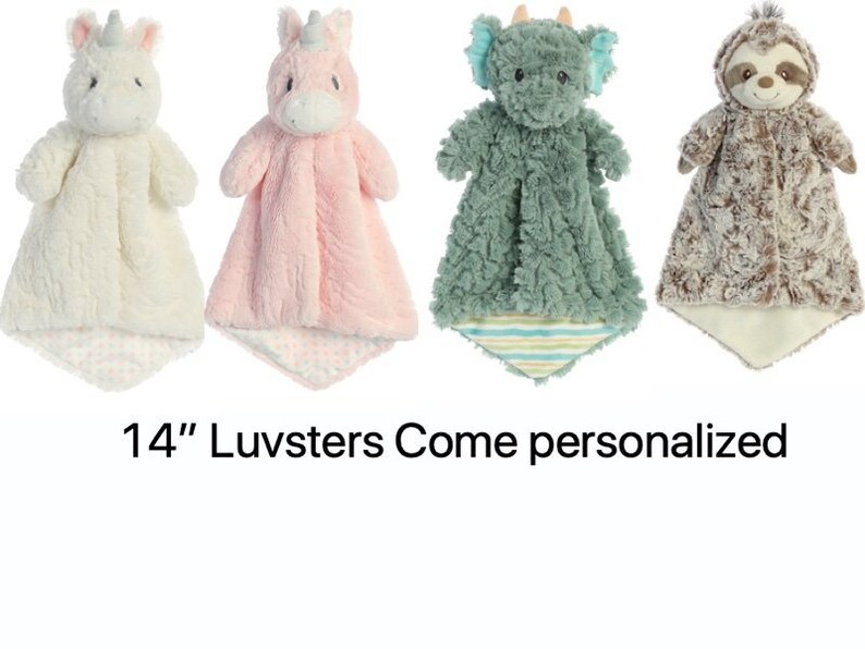 personalized lovey animal blanket