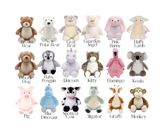 Personalized Stuffed Animal: Custom Baby Baptism Gift