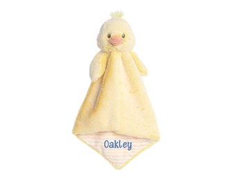 Monogrammed Duck Baby Lovey Blanket: Personalized Luvster