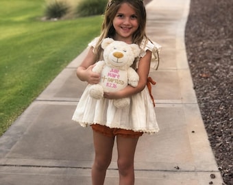 Personalized Baptism Gift For Girls Stuffed Animal: Embroidered Keepsake Gift For Baptism
