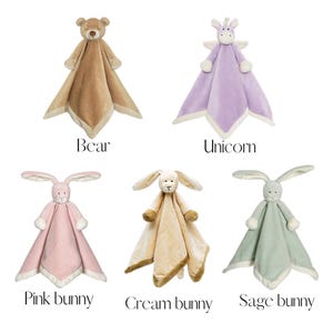 Personalized Lovey Baby Blankets, Animal Lovie Security Blankets,  Baby Shower Gift